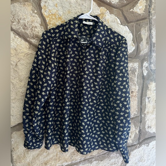 100% Silk Rebecca Taylor Fleur Floral Long Sleeve Blouse Top Size Small - Picture 2 of 8